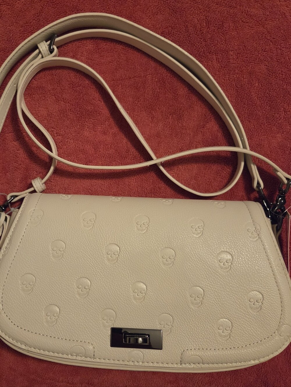 Betsey Johnson Embossed Skull Crossbody Bag